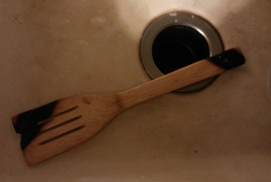 burnt wooden spoon